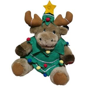 Animated  Moose with Christmas Tree Outfit That Lights Up, Dances & Plays Music